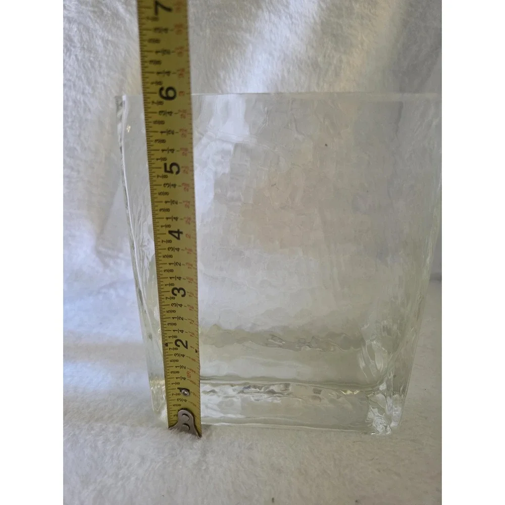 Vintage Southern Living Textured Glass Vase – Wavy Block Planter (5.75